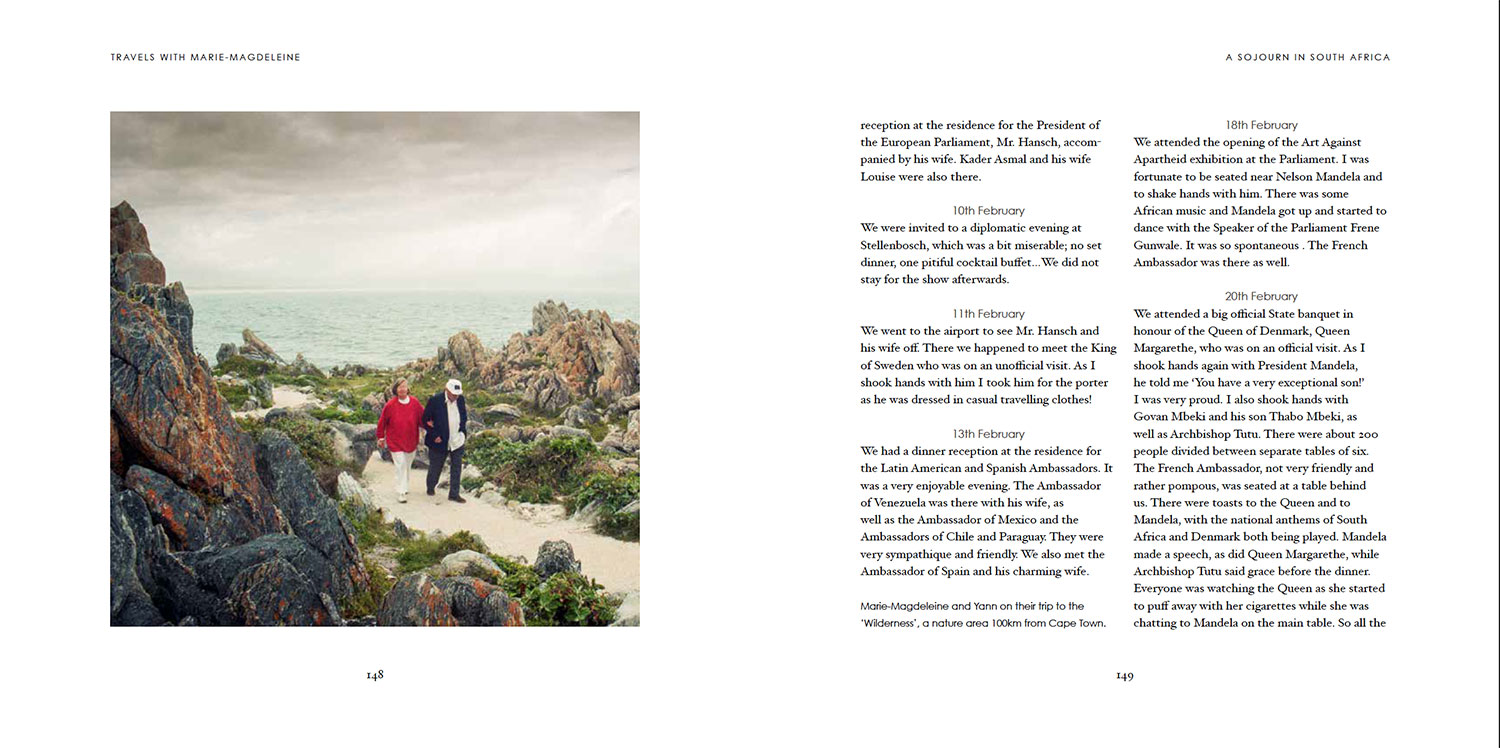 page of travel memory book - Capetown beach